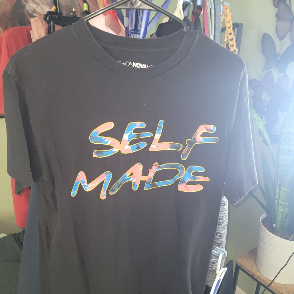 Fashion Nova Black 'Self Made' T-Shirt